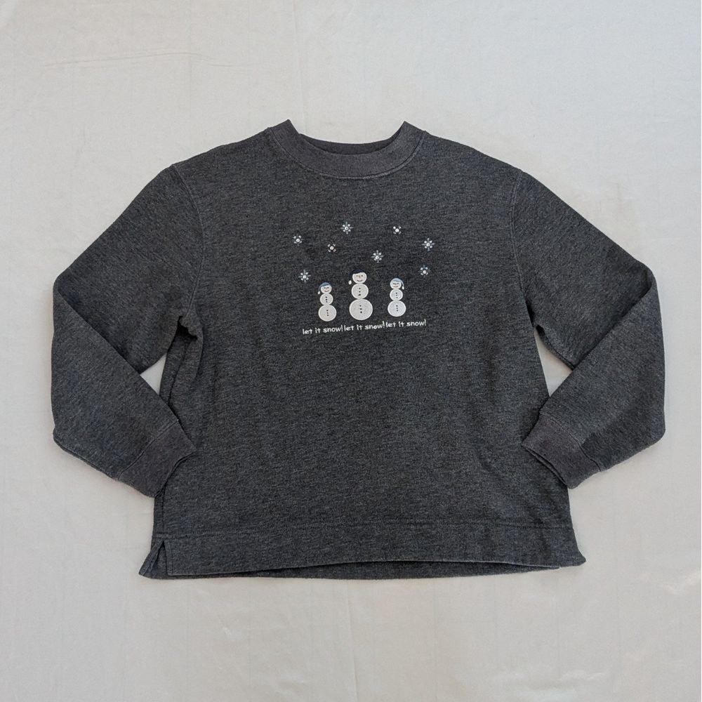 Jennifer Moore Women's Long Sleeve Let It Snow Shirt Gray Small